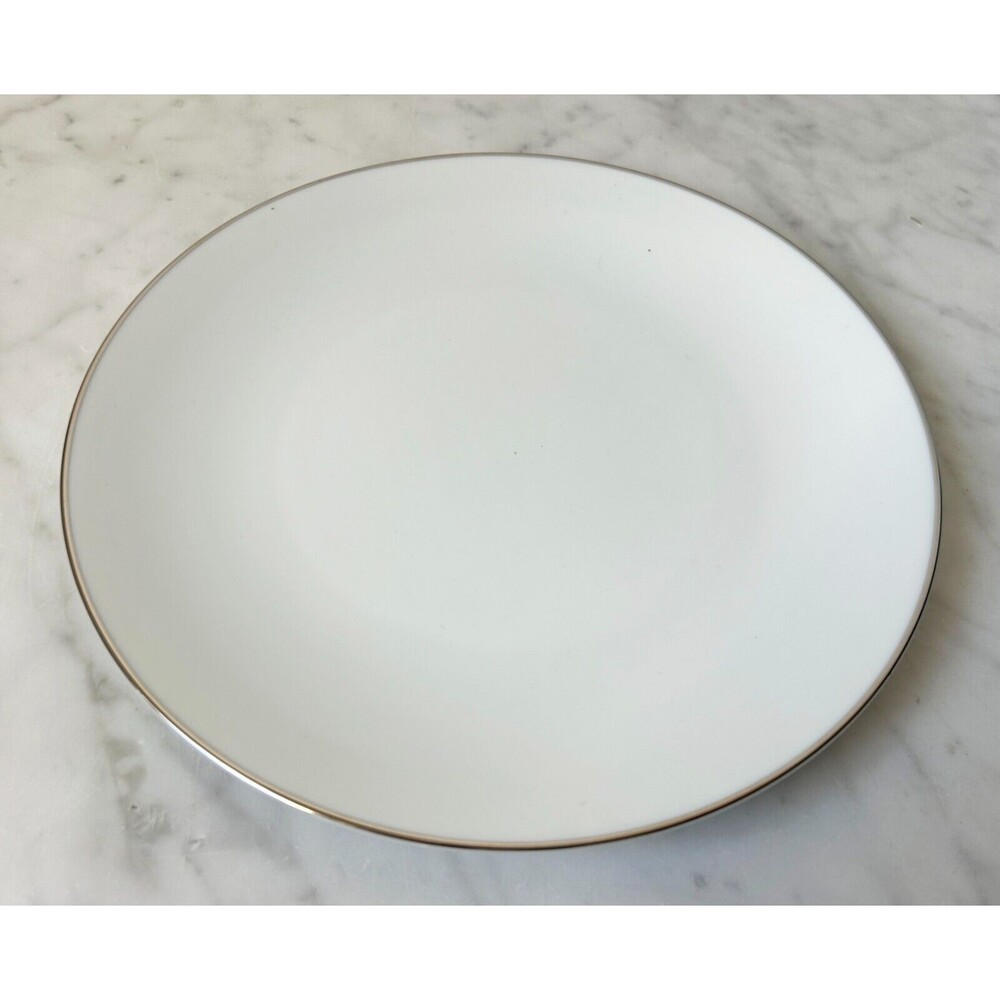 Vintage Noritake Colony China Japan Salad Plate White Platinum Trim 8-3/8"